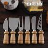 Stainless Steel Cheese Knife Set with Rubber Wood Handles