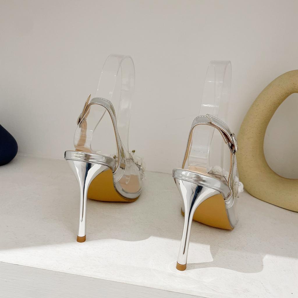 Fashion Street Style Pointed Toe Women Pumps Sexy Clear Perspex High Heels Shoes Designer Wedding Banquet Sandals Zapatos De Mujer