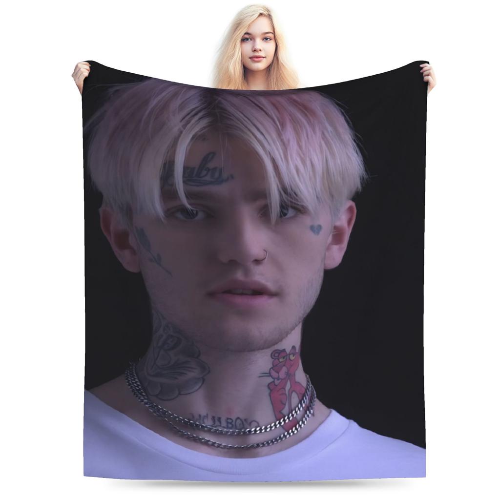 Lil Peep Cool Rapper Deky Super Měkký Samet Pohodlný Dárek Přehoz Plyšová Tenká Přikrývka