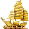 Brass Dragon Head Sailboat Feng Shui Statue – Chinese Smooth Sailing & Prosperity Figurine for Entryway, Home Office Desk or Shelf Decor, Gift for