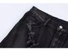 Men's Retro Baggy Jeans - Destroyed Spider Web Design with Raw Edges