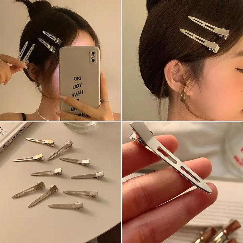 10pcs 4.5cm Simple Versatile Alloy Hair Clips Headwear Hair Accessories Women Man Professional Ladies Salon Fixed Hair Clips