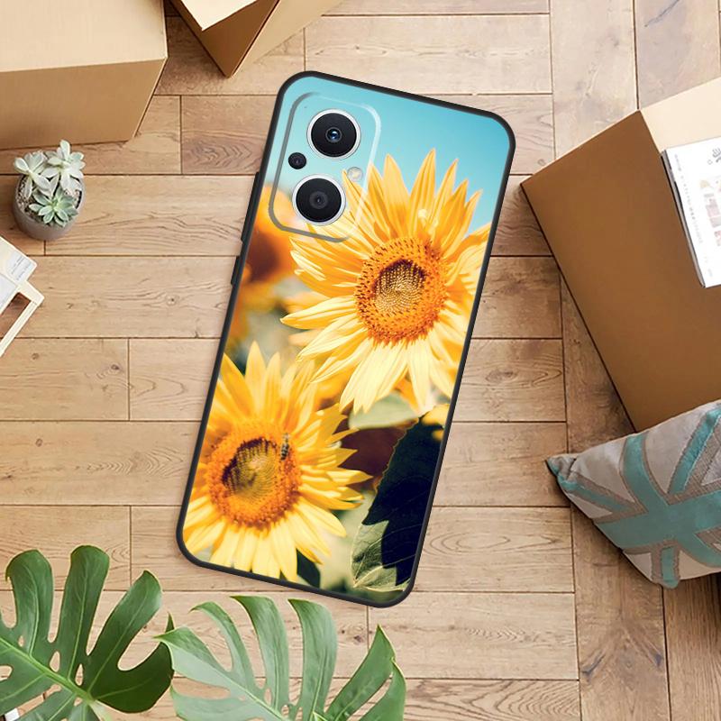 Sunflower Floral Phone Case For OPPO Reno 14 12 11 13 F 10 Pro 8T 7 8 Lite OPPO Find X8 X6 X5 X9 Pro Cover