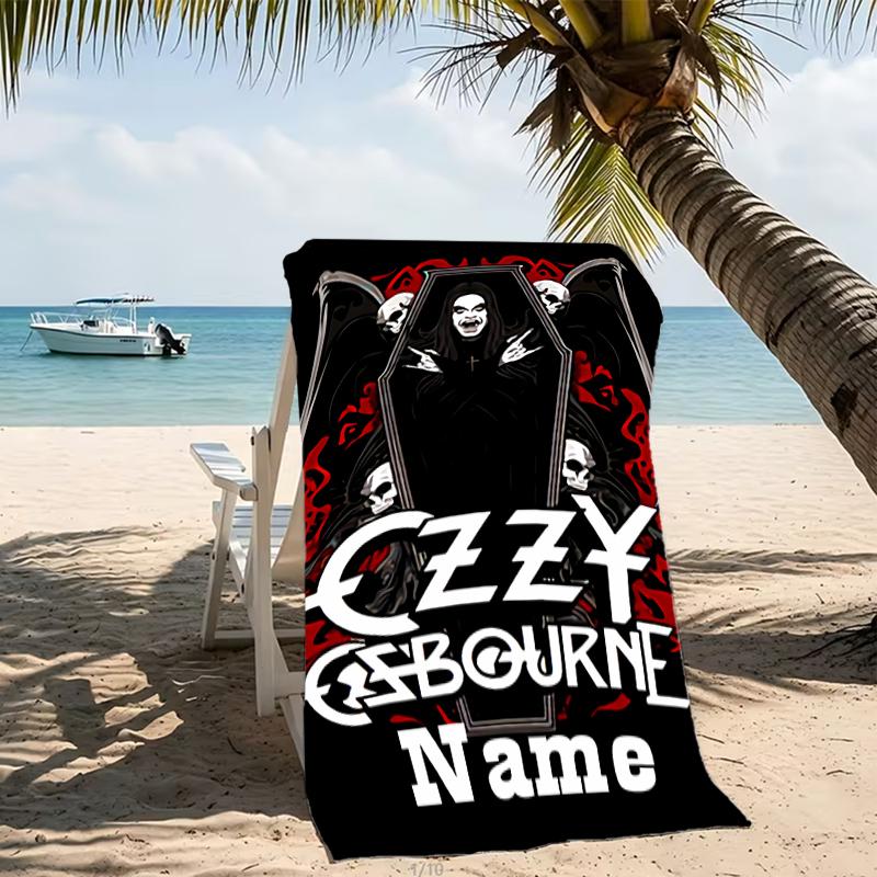 Customizable Personalized Beach Towels Rock Ozzy Osbourne Themed designs.Suitable for the Beach, Yoga, Sports;ideal As Beach Accessories