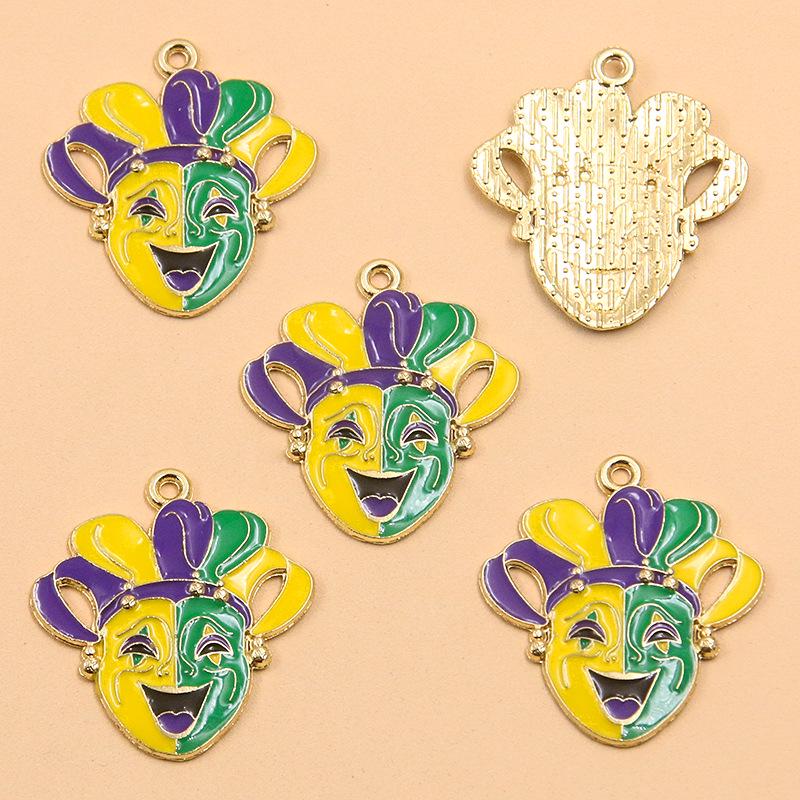 15 Style DIY Alloy Jewelry KC Gold Enamel Masquerade Carnival Pendant Charms