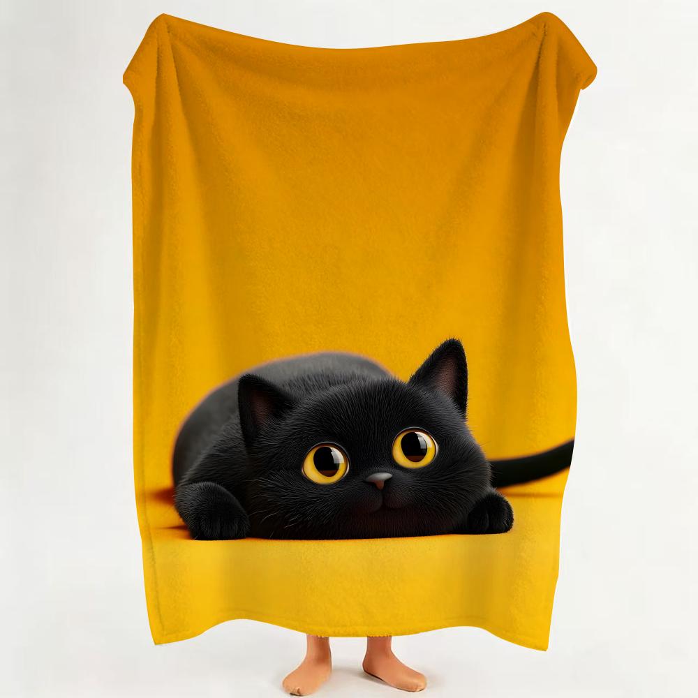 

Animal B black c cat Throw hot Flannel Throw Blanket Suitable for Sofa Living Room Bedroom soft 75cmx90cm