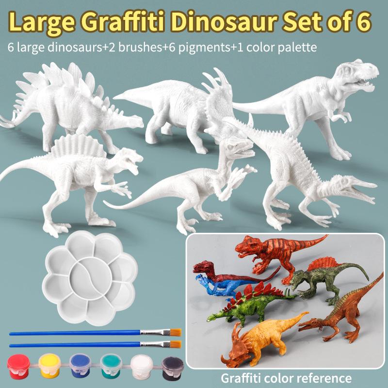 Paintable Dinosaur White Embryo Toy 1 Set DIY Graffiti Animal Model for Kids Educational STEM Craft Home Entertainment