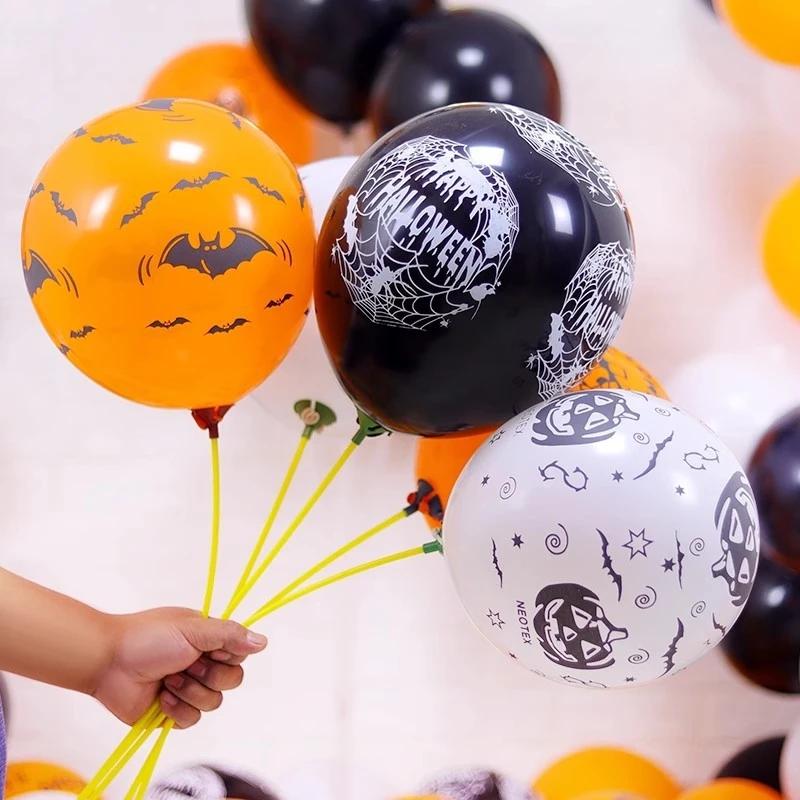 50pcs Halloween Latex Balloons Inflatable Ghost Pumpkin Foil Balloon Kids Toys Halloween Party Baby Shower Decoration Supplies