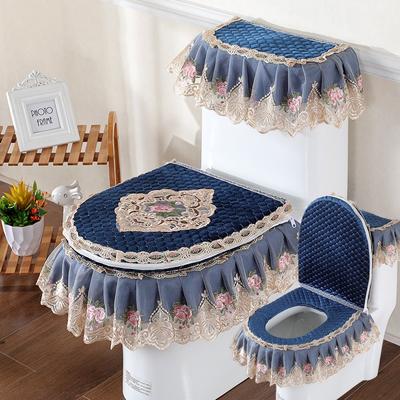 3pcs/Set Lace Embroidery Detachable Toilet Cover Cloth Dustproof Soft Toilet Seat Ring Cushion Home Decoration Toilet Cover