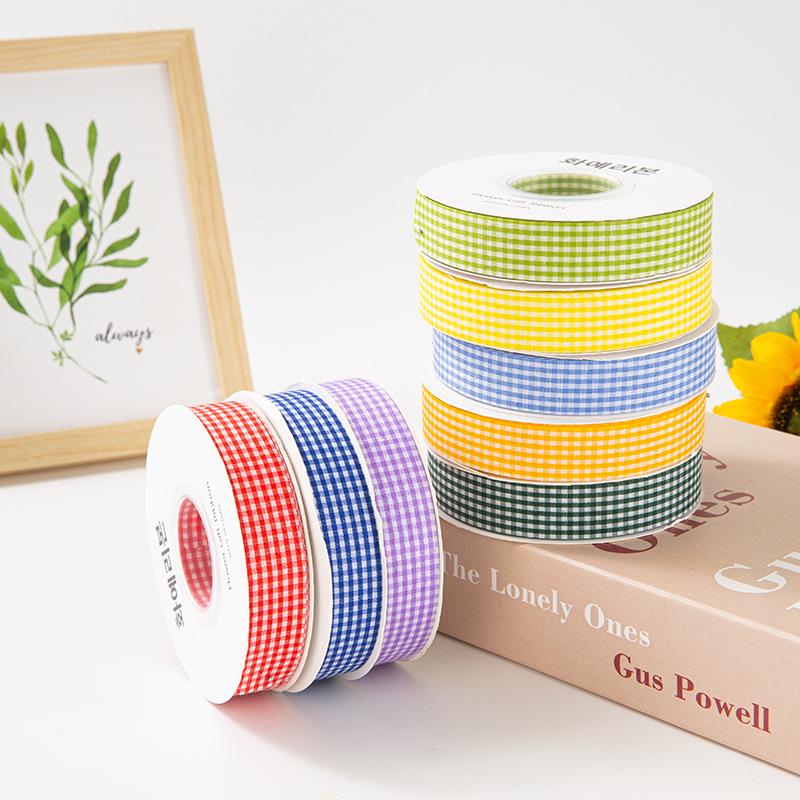 2cm Plaid Satin Ribbon for Baking, Packaging, Fresh Flowers, Bouquets, Cake Boxes, and Crafts - Camouflage Design.