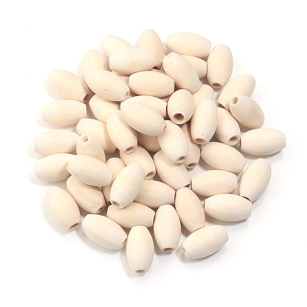 20-200Pcs Natural Oval Wooden Beads Large Hole Prayer Long Wood Bead Loose Spacer Beads For Bracelet Charms DIY Jewelry Findings