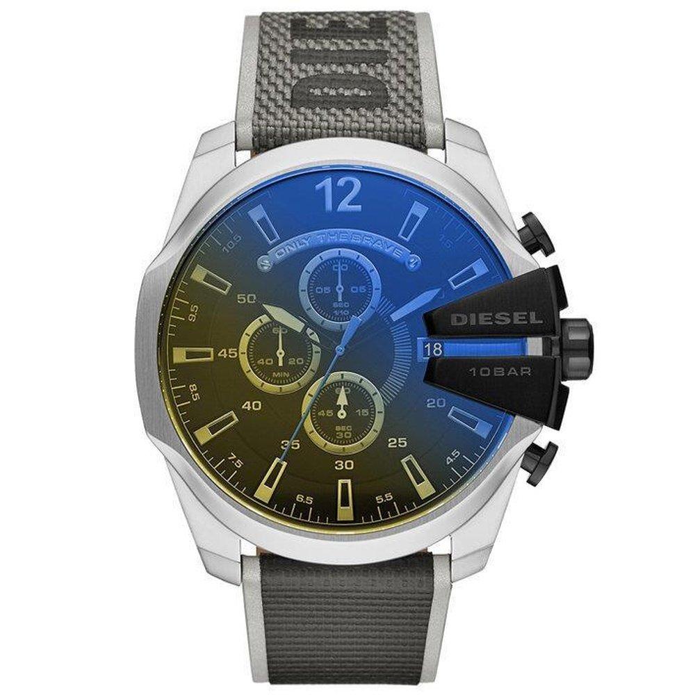 Diesel DZ4523 Mega Chief 54mm Leder Schwarz Herrenuhr