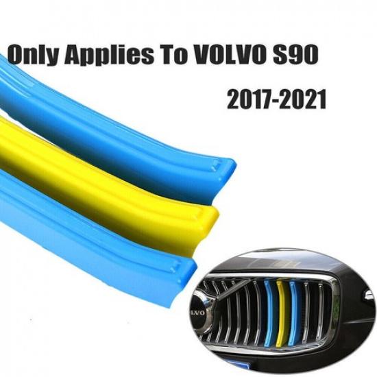 For Volvo S90 2017-2025 3-Color Front Center Mesh Grille Grill Strip Cover Clips