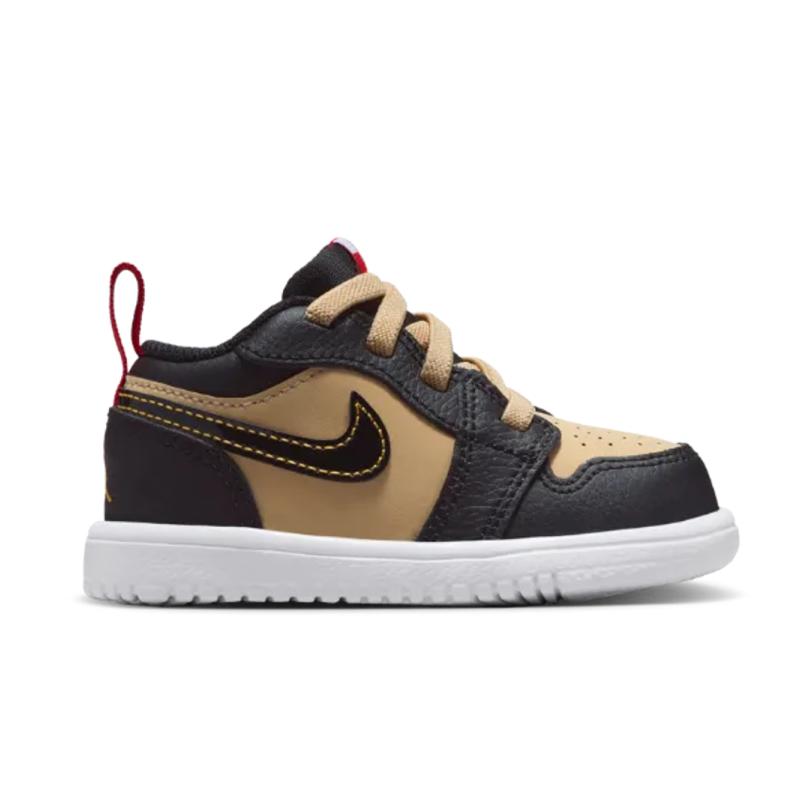 Air Jordan 1 Low ALT SE TD Pizza Baby Sneakers Tan Sesame Fire-Red HQ2017-200
