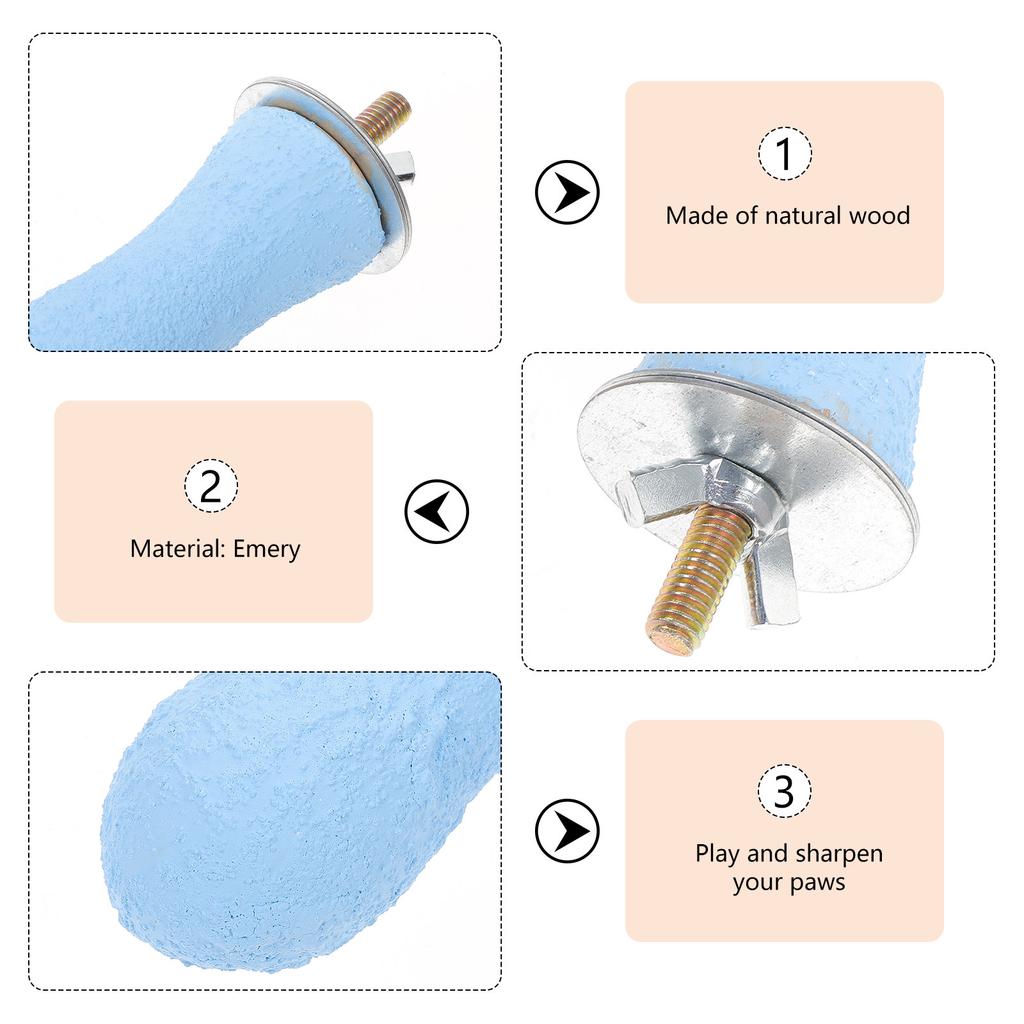 20Cm Hardwood Bird Perch Eco Friendly Safe Chewable Sand Coated Perch for Small Medium Large Birds Foot Health Nail Grinding