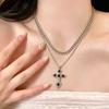 Gothic Cross Pendant Necklace with Unique Design, Y2K Subculture Style Clavicle Chain