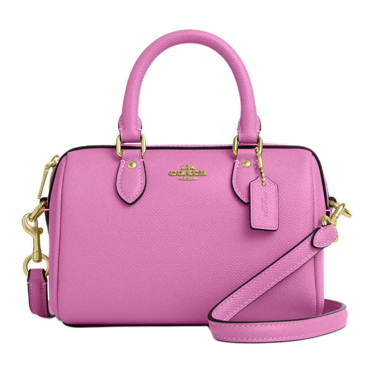 

Coach Rowan 17 Metal Logo Leather Shoulder Crossbody Handbag Small Women handbags Purple CV404-IMFUS Basic Set (Bag+Dust Bag)