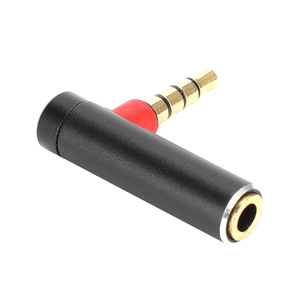 10Pcs 3.5mm Male To Female 90 Degree Elbow Adapter Plug Headset Jack Audio Connectorblack