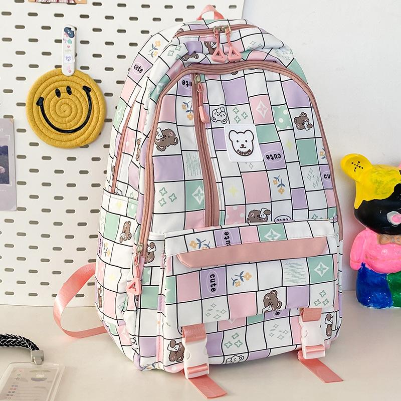 Schoolbag for high school students, small fresh schoolbag for junior high school students, new printed backpack for women's casual versatile