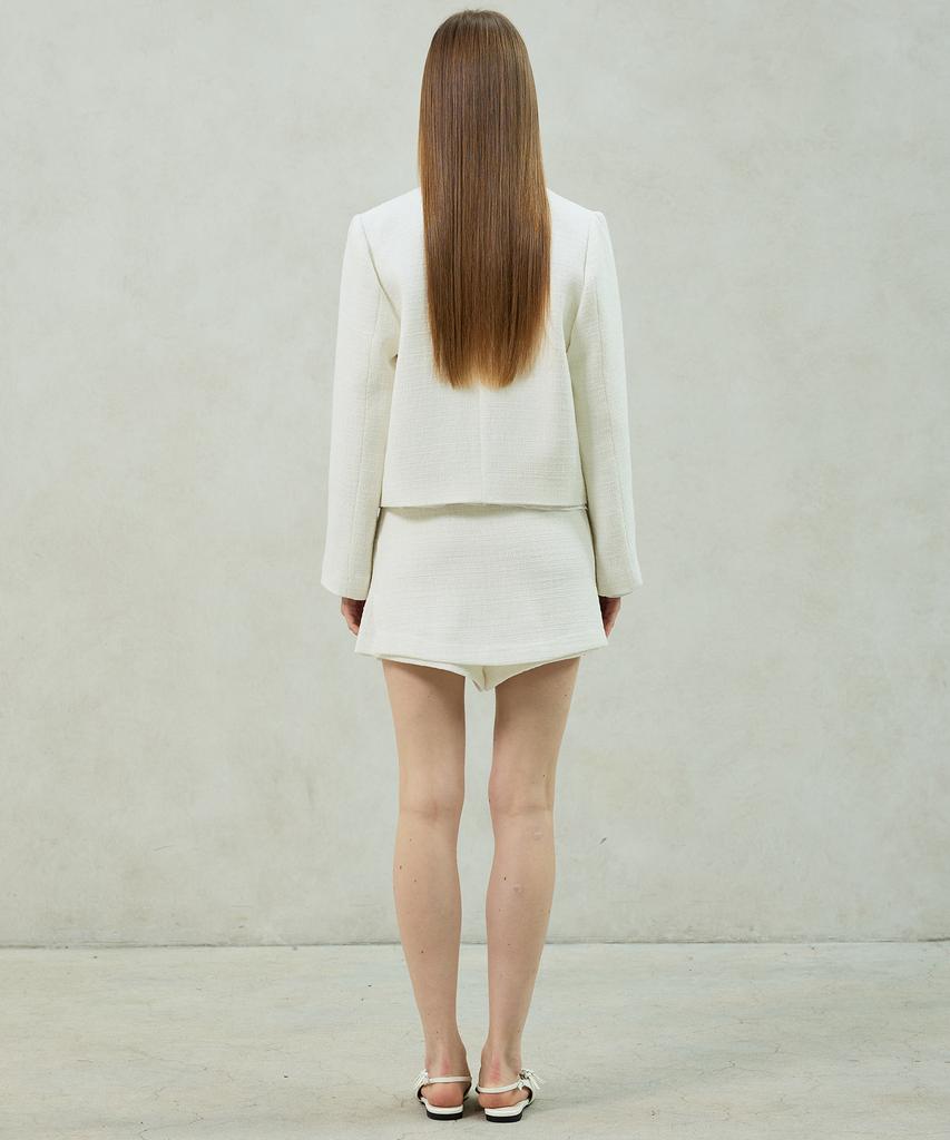 Alikim Aglow Tweed Skirt Pants / White