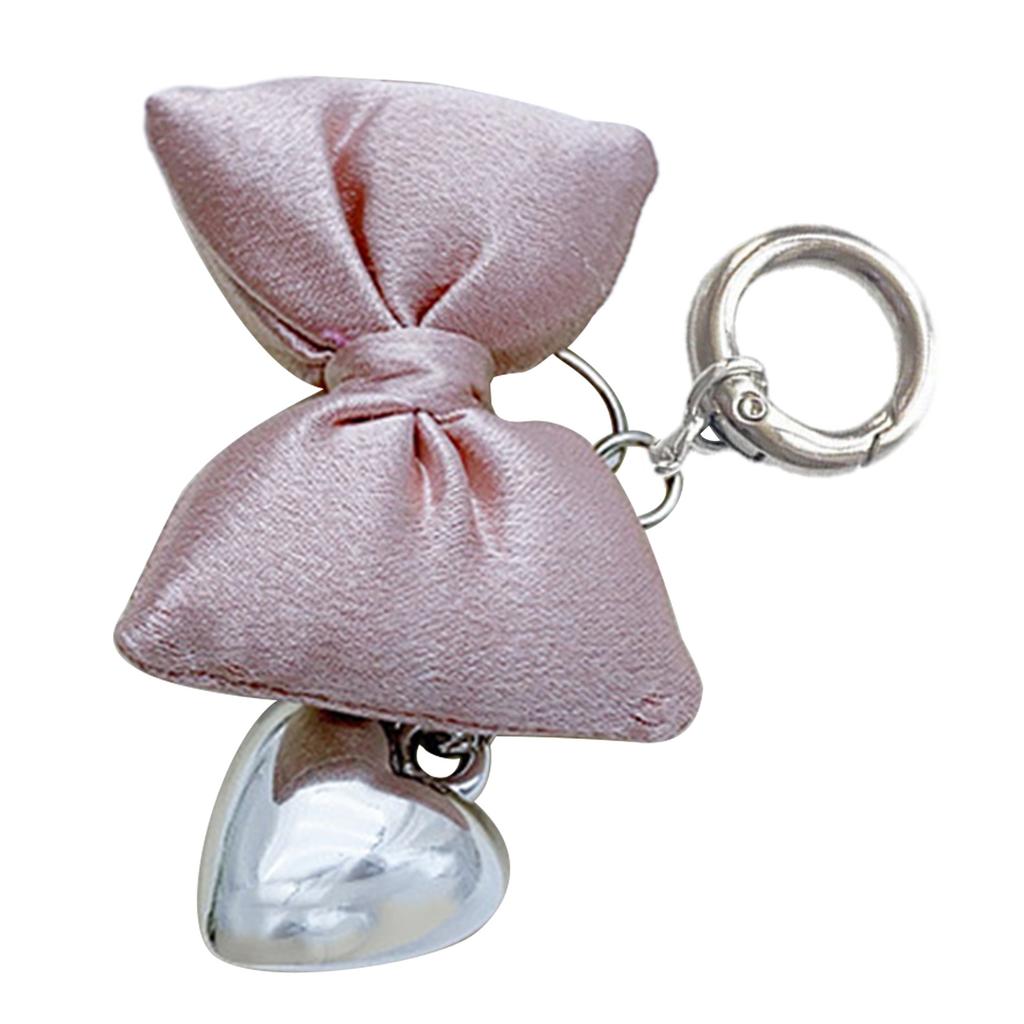 Stilvoller Champagner-Rosa Schleifenknoten Schlüsselanhänger Zubehör Vielseitige Anhänger Dekoration Schmuckstück für Schlüssel Handtaschen und Rucksäcke