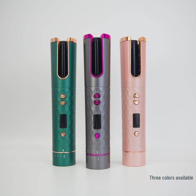 Wireless Automatic Rotating Curling Iron - Portable, Intelligent, Anti-Scald, Hair-Friendly LCD Device