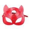 Fox Masquerade Mask Faux Leather Adjustable Full Face Covers for Cosplay Halloween Parties Punk