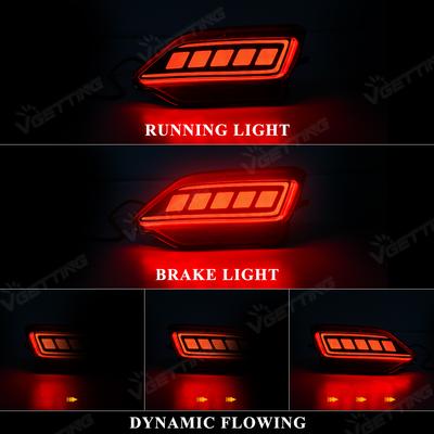 LED Rear Bumper Reflector Lights For Toyota RAV4 2013 2014 2015 Running Brake Lamp Dynamic Flowing Turn Signal Car Accessories