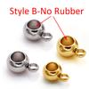 20pcs Stainless Steel Stopper Beads for Earring Necklace Bracelet Jewelry Making DIY Gold Bail Bead Hanger Rings Rubber Beads