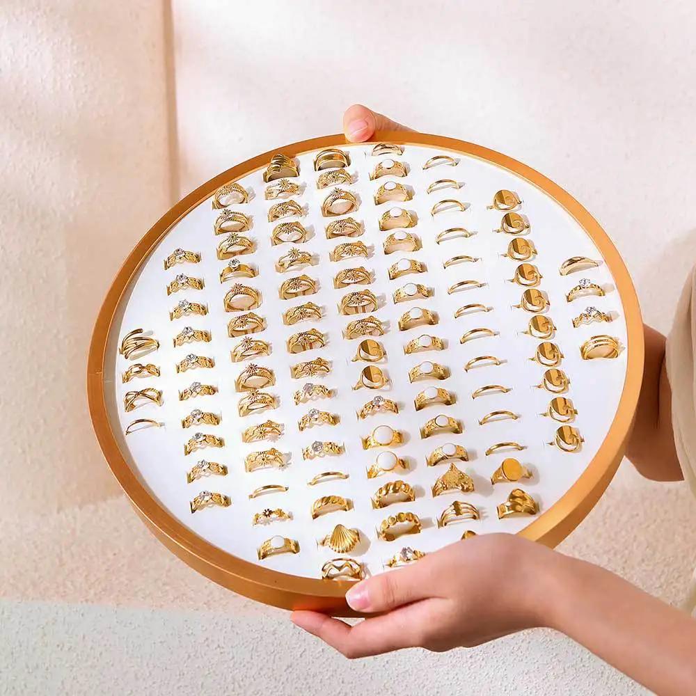 Luxury Metal Velvet Rings Earrings Organizer Ear Studs Jewelry Display Stand Holder Display Tray Home Decoration Display Cabinet
