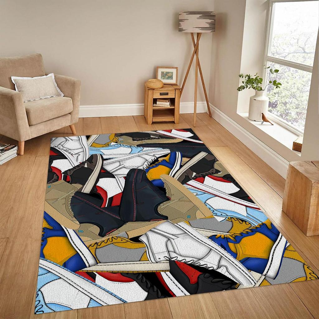 Tenisky Oblastní koberec Cool Basketbalové boty Koberec Sportovní boty Podložka na podlahu Koberec Obývací pokoj Herna Ložnice Kolej Vstup Dekorativní