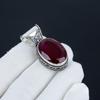 Dainty Ruby Gemstone Silver Pendant In 925 Sterling Silver - Handmade Pear Design, Everyday Wear Jewelry Valentine Day Gift