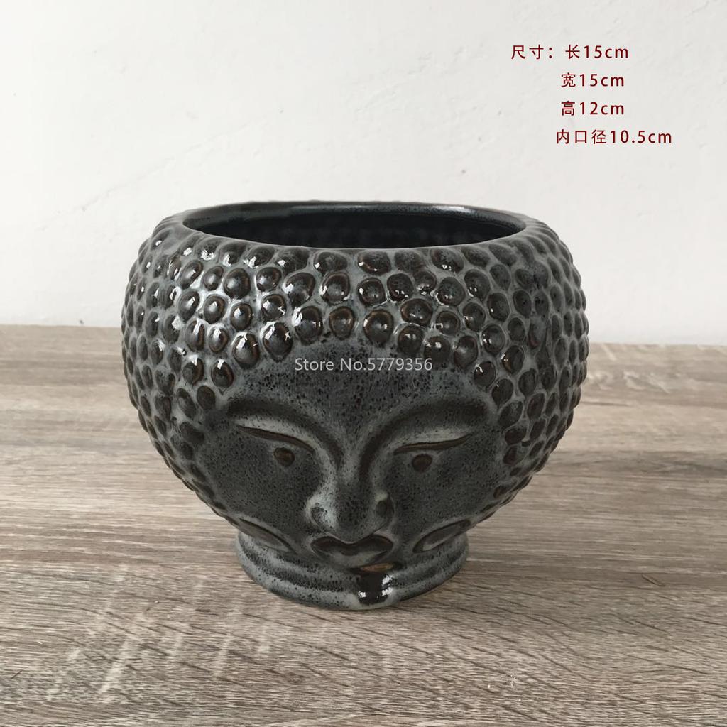 Nordic Ceramic Flower Basin Face Multi-meat Green Plant Flower Pot Vase Retro Vase Home Decoration Ceramic Planter Pot Desktop