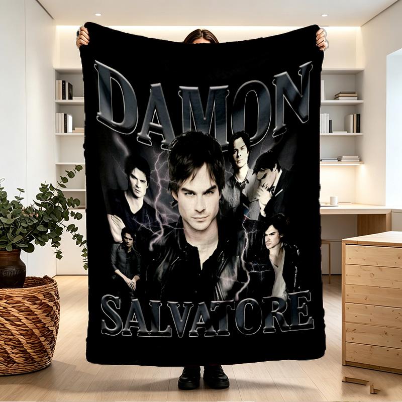 Damon Salvatore Print Blanket - Soft & Comfortable, for Bedroom, Travel, Sofa, Home Decoration - Birthday Christmas Gift for Friend