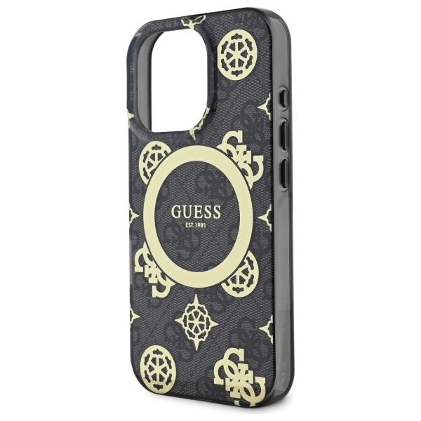 Guess Guhmp16Lh4Pyeek Iphone 16 Pro 6.3 Czarny/Black Hardcase Iml Peony On 4G Background Magsafe