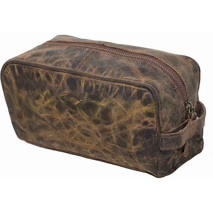 Kulturbeutel aus echtem Leder, wasserdicht, Dopp Kit, Rasierbeutel und Pflege für Reisen, Bräutigam, Geschenk für Männer und Frauen