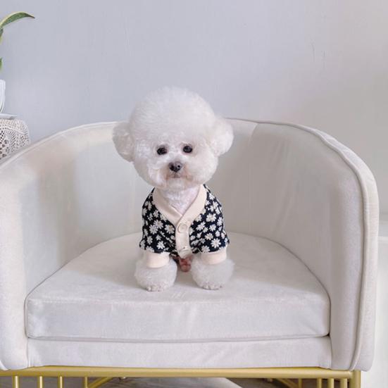 Huisdier Vest Bloemenpatroon Warmhouden Zachte Textuur Mode Huisdier Honden Jas