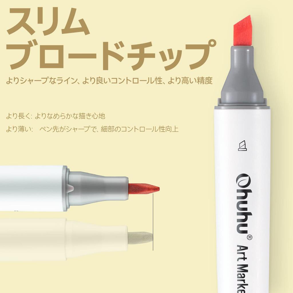 Ohuhu Kaala Series Illustration 60 Thick and Fine Alcohol Professional for and Art Includes Blender Pen Markers, Colors, Markers, Use, Illustration,