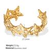 Personality Exaggerated Design Flower Starfish Water Drop Opening Bracelet Female Fashion Temperament Niche Titanium Steel Bracelet Female