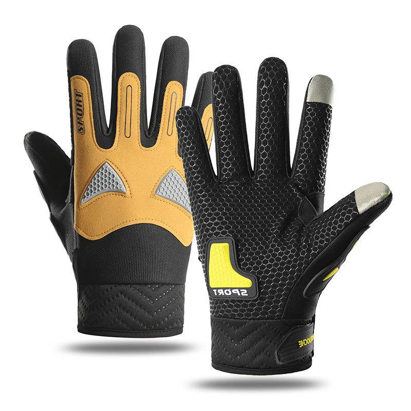 Riding Gloves Non Slip Driving  Outdoor Cycling Touch Screen Electric Bike Windproof and Cold Mountain Climbing Men's Fingers Spring and Autumn
