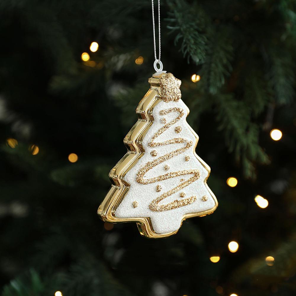 Shiny Gold Santa Claus Hanging Ornaments Snowman Merry Christmas Decor Xmas Tree Pendant Kid Gift