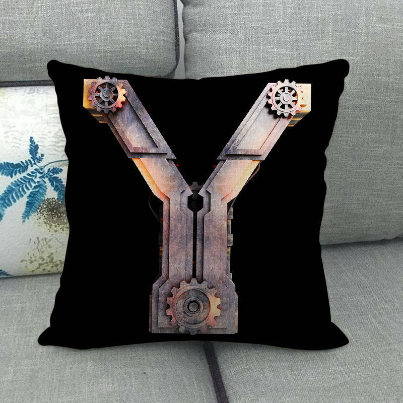 Science fiction style letters Digital printing short plush pillow covers for car sofa office cushion cover home goods