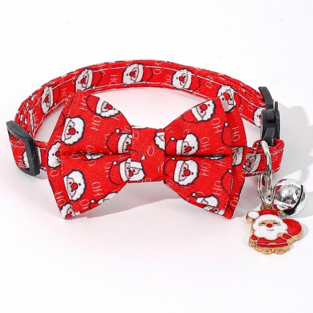 Adjustable Christmas Cat Collar Detachable Safety Breakaway Collar Pet Bow Tie Collar Daily