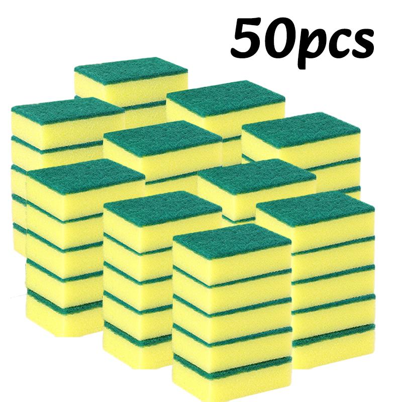 5-50pc Highly absorbent Double-sided Sponge Kitchen Grease Clean Sponges Magic Cleaning Majoc Sponge Brush Dish Washing Tools