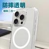 High-transparency mobile phone case Magnetic suction 2-in-1 PC + TPU ultra-thin, suitable for Apple Magsafe, supports GRS environmental 