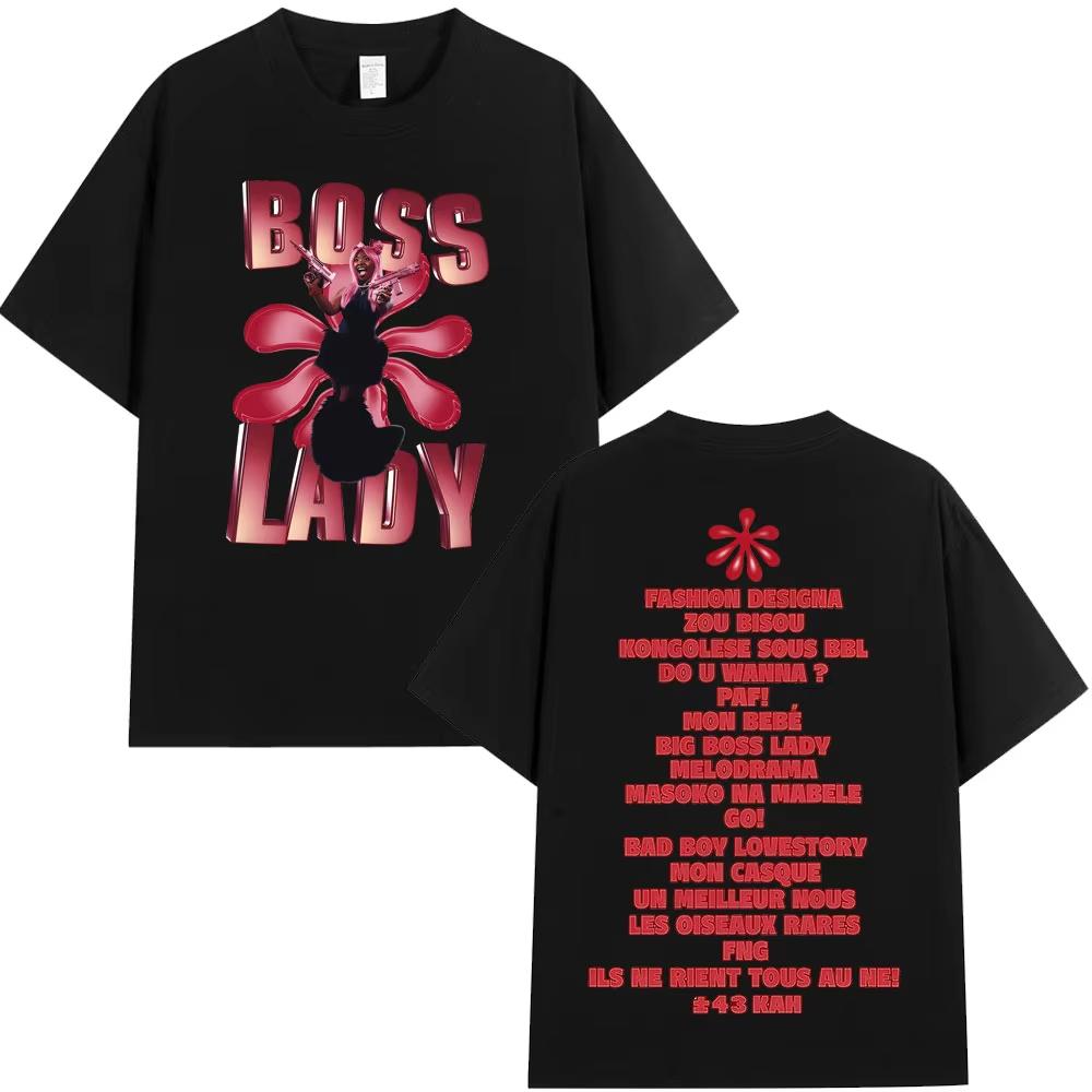 

Rapper Theodora BOSS Lady Album Graphics 100Cotton Music Tshirt Men 2026 New Summer Hip Hop Unisex Short Sleeve Shirt Fan Gifts S