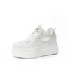 Spring and Autumn Four Seasons Women's Shoes New Wedge Heel Muffin Thick Sole Inner Height Increase Casual Shoes Small White Shoes Fleece