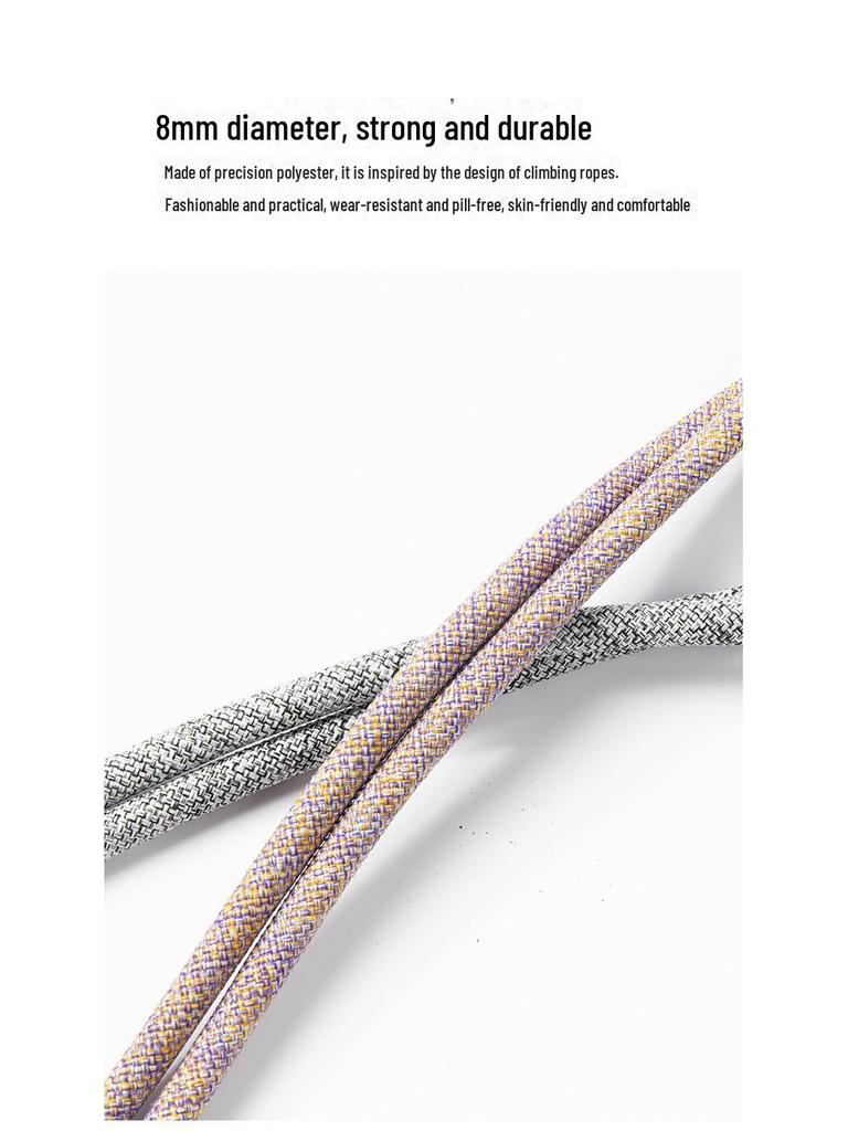 7mm Thick Polyester Mobile Phone Crossbody Lanyard with Stainless Steel Back Sticker