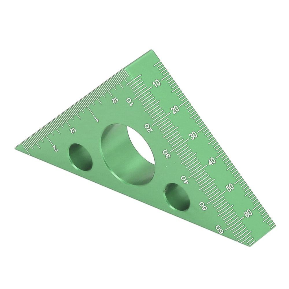 

Thick Aluminum Alloy 45 Degree Angle Ruler Green High-Precision Triangle Ruler Woodworking Tools зелений