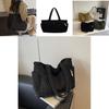 Simple Solid Color Large Capacity Women Corduroy Shoulder Tote Bag For Daily Use